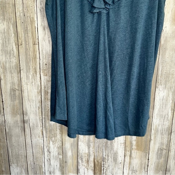 Loft Blue Ruffle Sleeveless Blouse - Picture 4 of 4